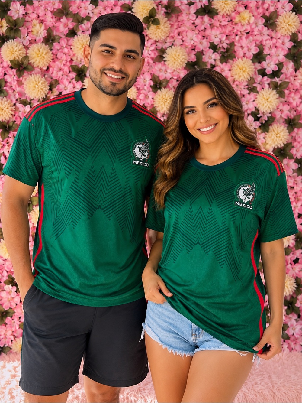 Unisex Mexico Green Men's Soccer Jersey - Team Graphic Short Sleeve Shirt